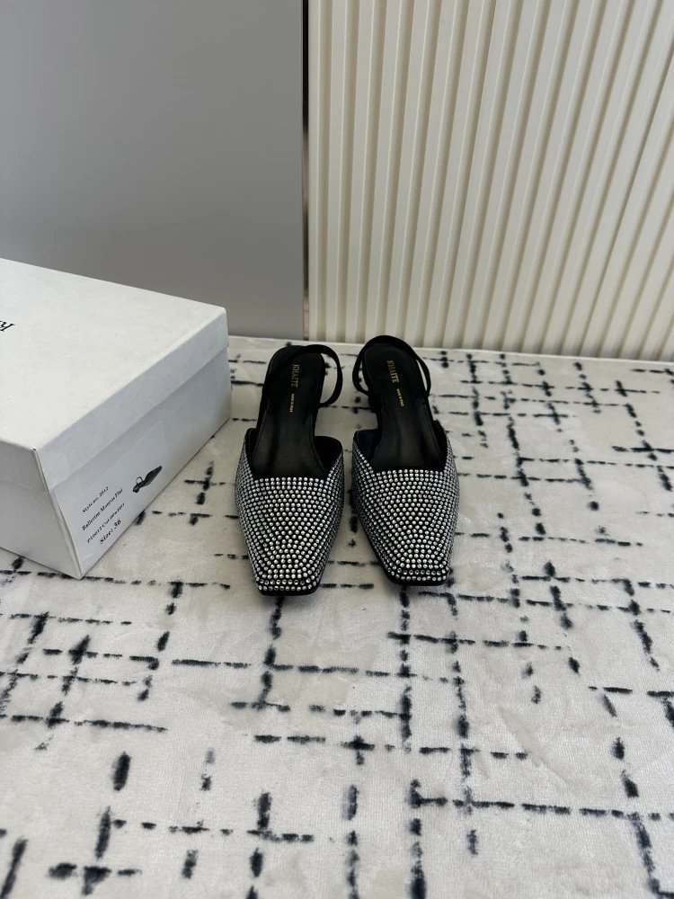 RHAITE Square-Toe Slingback Heels Black - 3