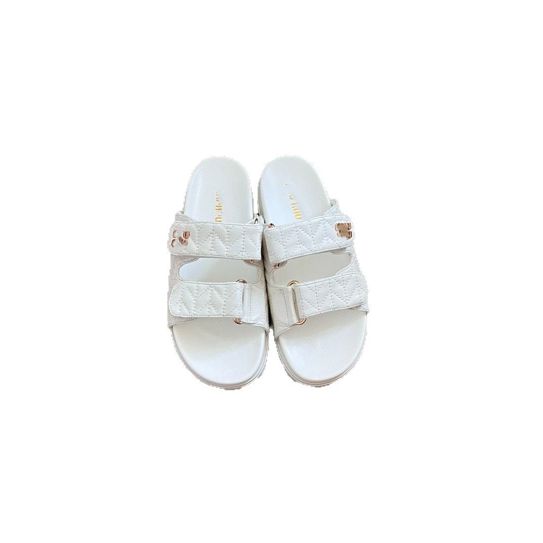 Miu Sandals Quilted double-strap hook-and-loop platform image 5