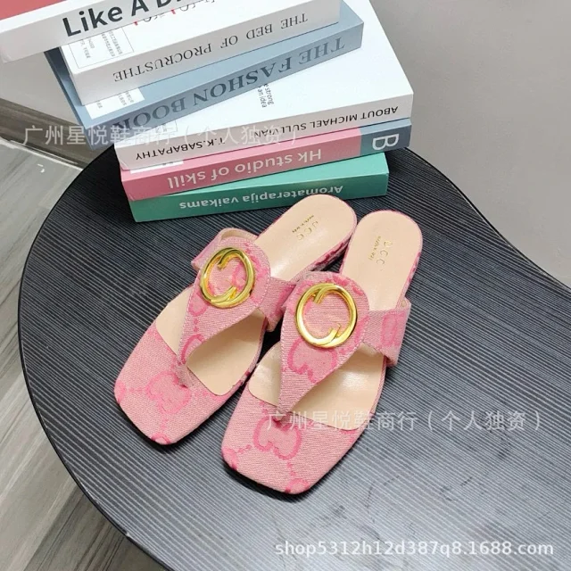Gucci Slippers Square-Toe GG Monogram Buckle Slide product detail image 8