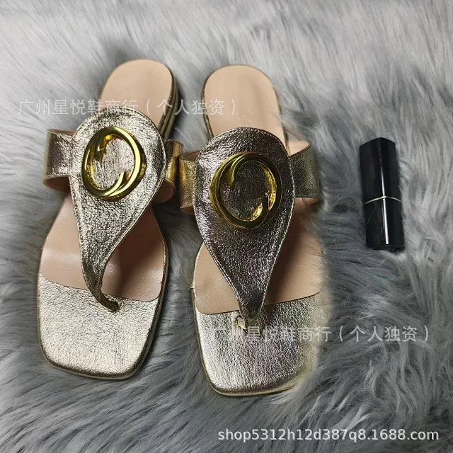 Gucci Slippers Square-Toe GG Monogram Buckle Slide product detail image 11
