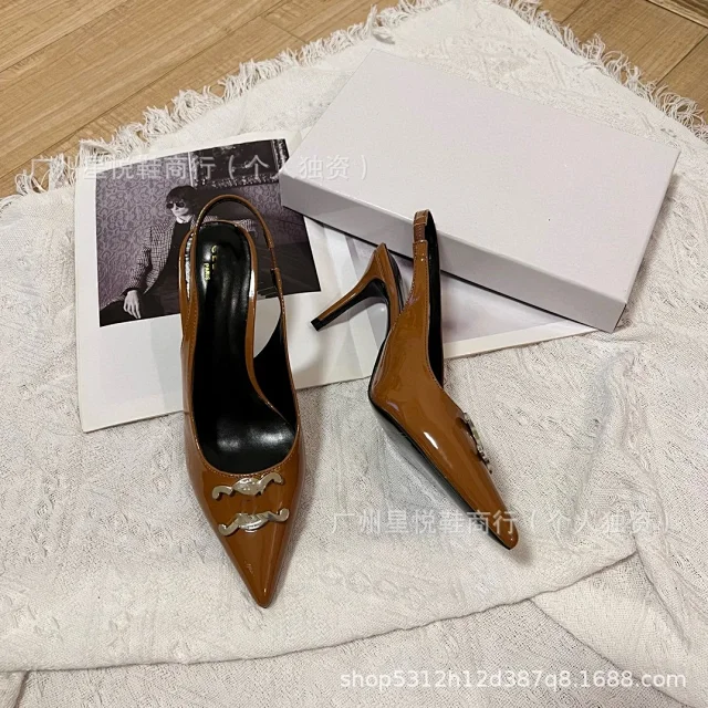 Unbranded High Heels Pointed-Toe Slingback with Metal Buckle product detail image 8