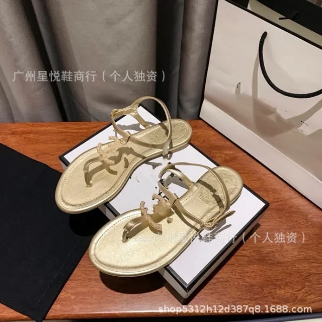 CHANEL Sandals Pearl Double C T-Strap Flat product detail image 21