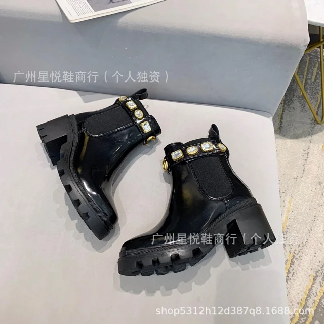 Unbranded Boots Embellished lug-sole Chelsea ankle product detail image 5