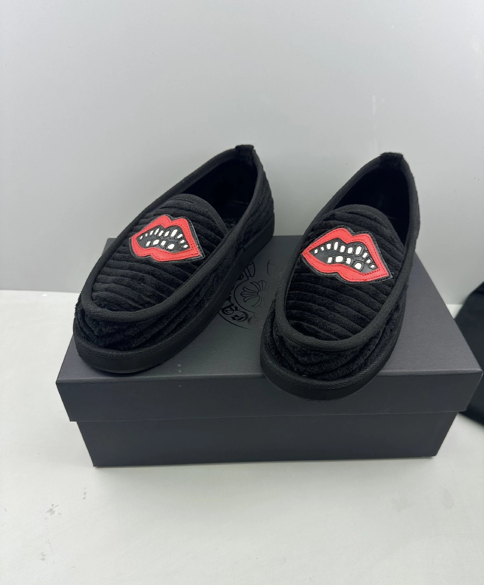 Chrome Hearts x Saint Tears Lip Motif Loafers Black - 11