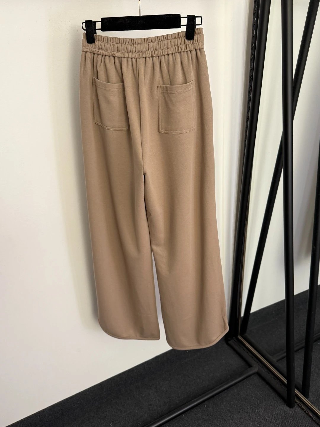 Beige Hooded Wrap Jacket and Wide-Leg Sweatpants Set - 9