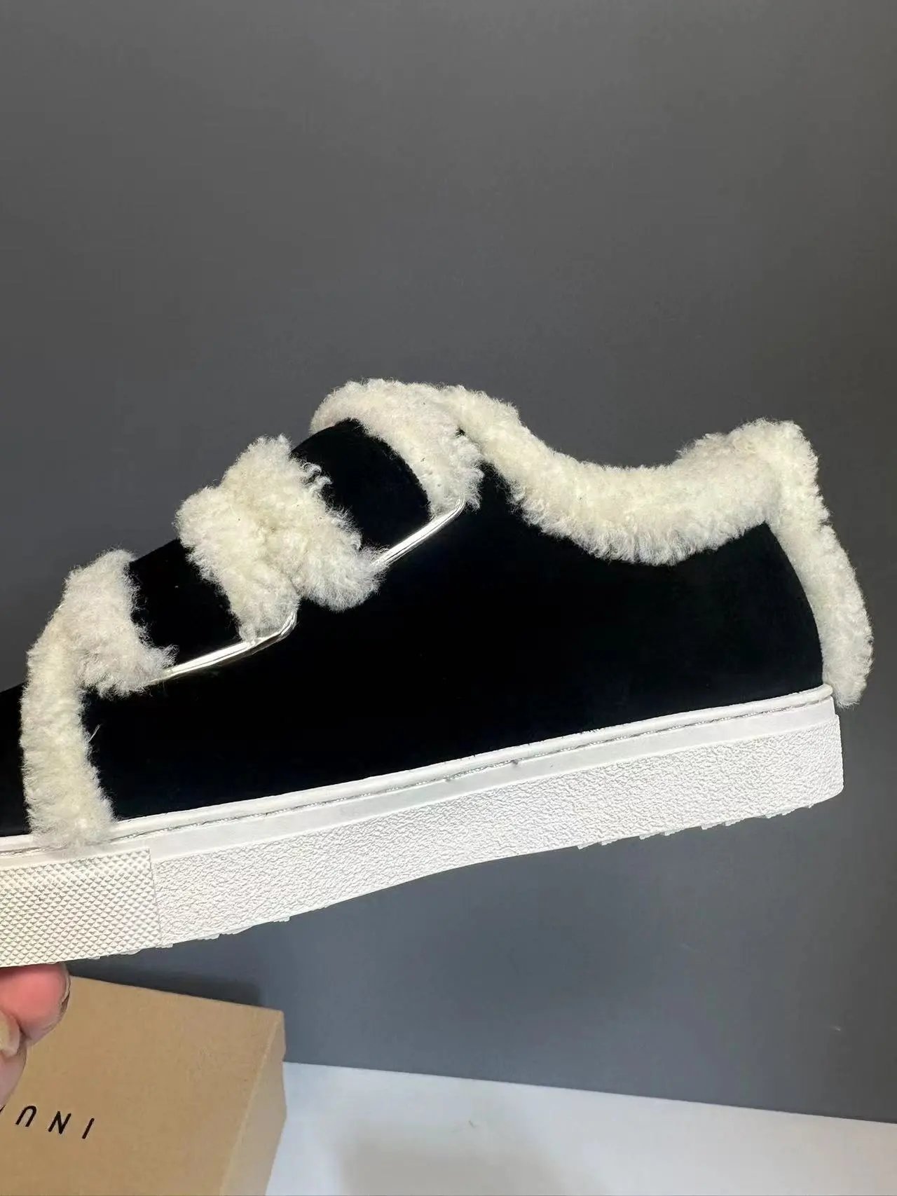 UGG Fluff Slide Sneaker Brown Shearling Slip-On Shoes - 13