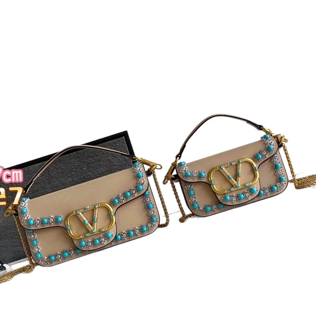 Valentino Garavani Crossbody Bags Beaded VLogo Flap image 5
