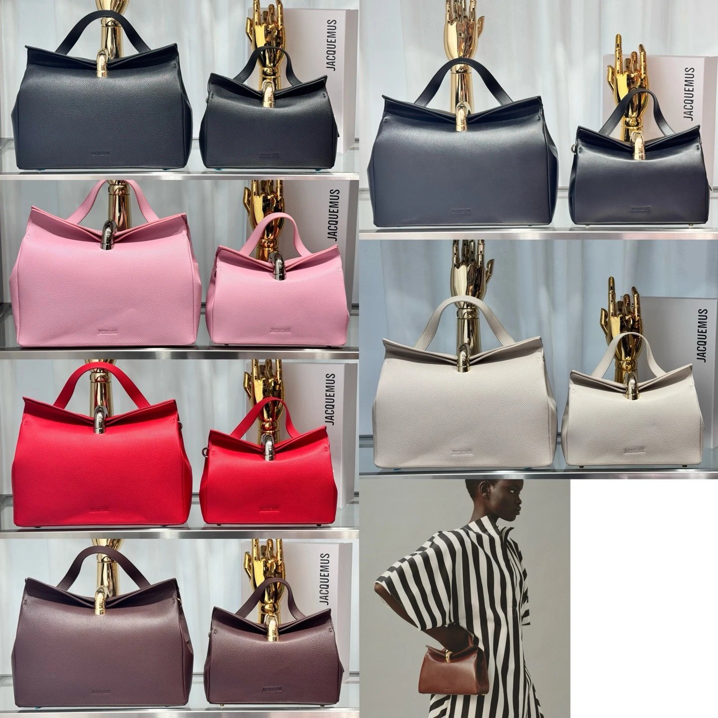Jacquemus Le Chiquito in Burgundy Leather Handbags - 3