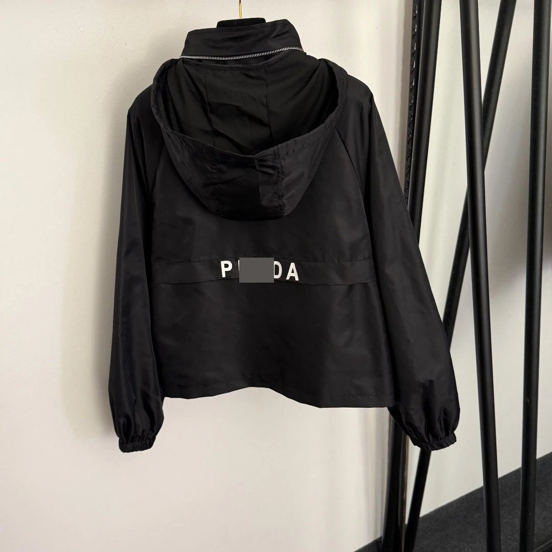 Prada Re-Nylon Windbreaker Black Jacket - 6