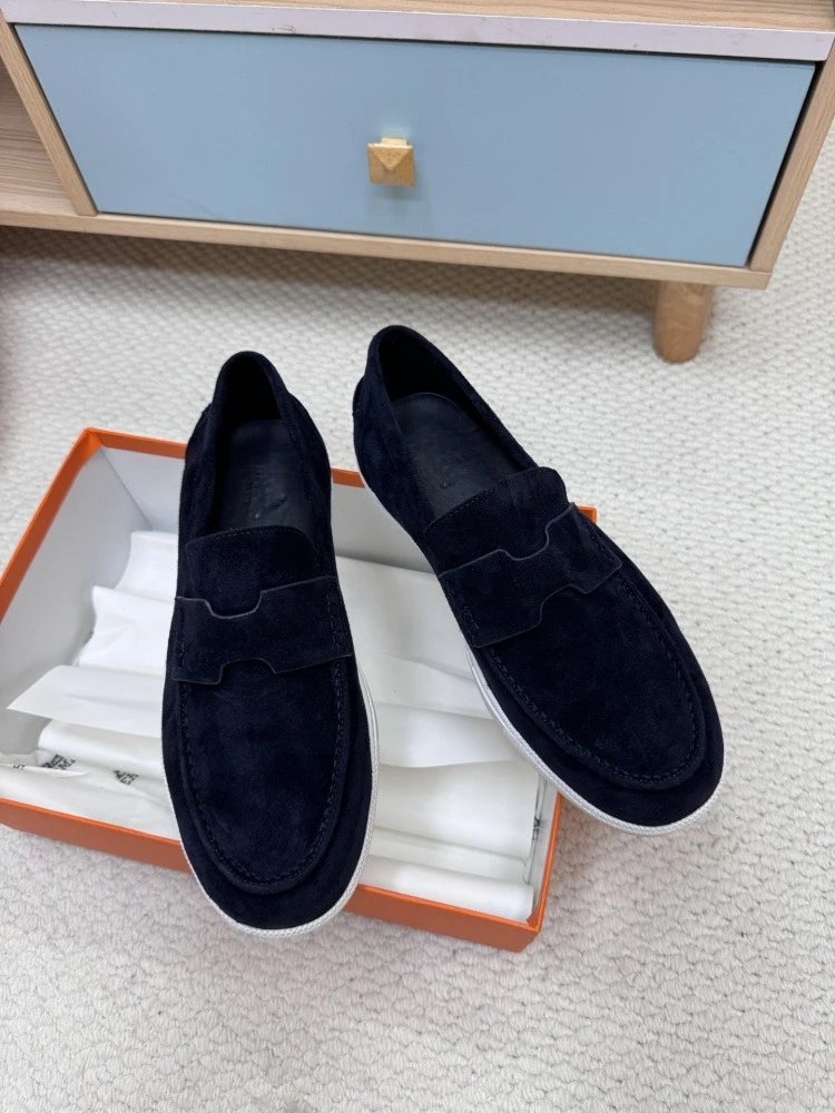 Hermès H-Logo Loafers Beige Suede Loafers - 15