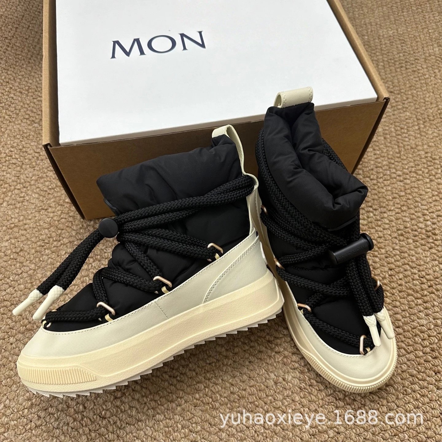 Moncler Genius x Off-White Pink Puffer Snow Boots - 26