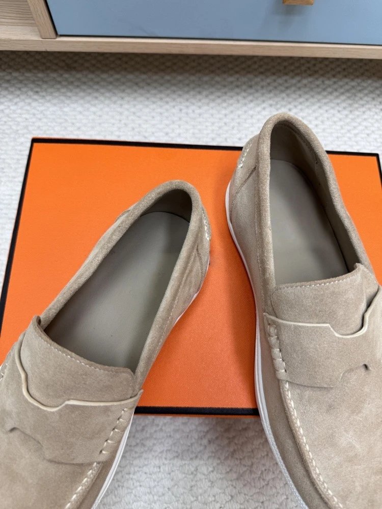 Hermès H-Logo Loafers Beige Suede Loafers - 18