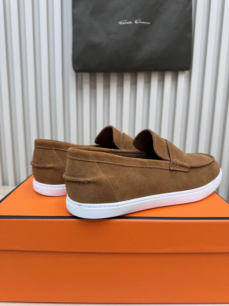 Hermès H-Logo Loafers Beige Suede Loafers - 31