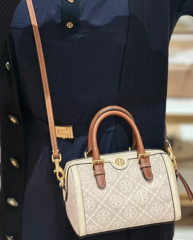 Tory Burch Handbags Monogram Canvas Bowling Bag product detail image 8