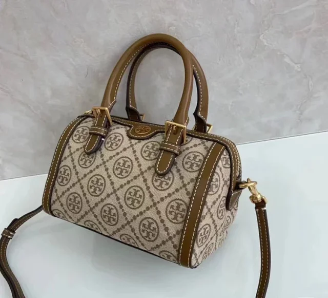 Tory Burch Handbags Monogram Canvas Bowling Bag product detail image 11