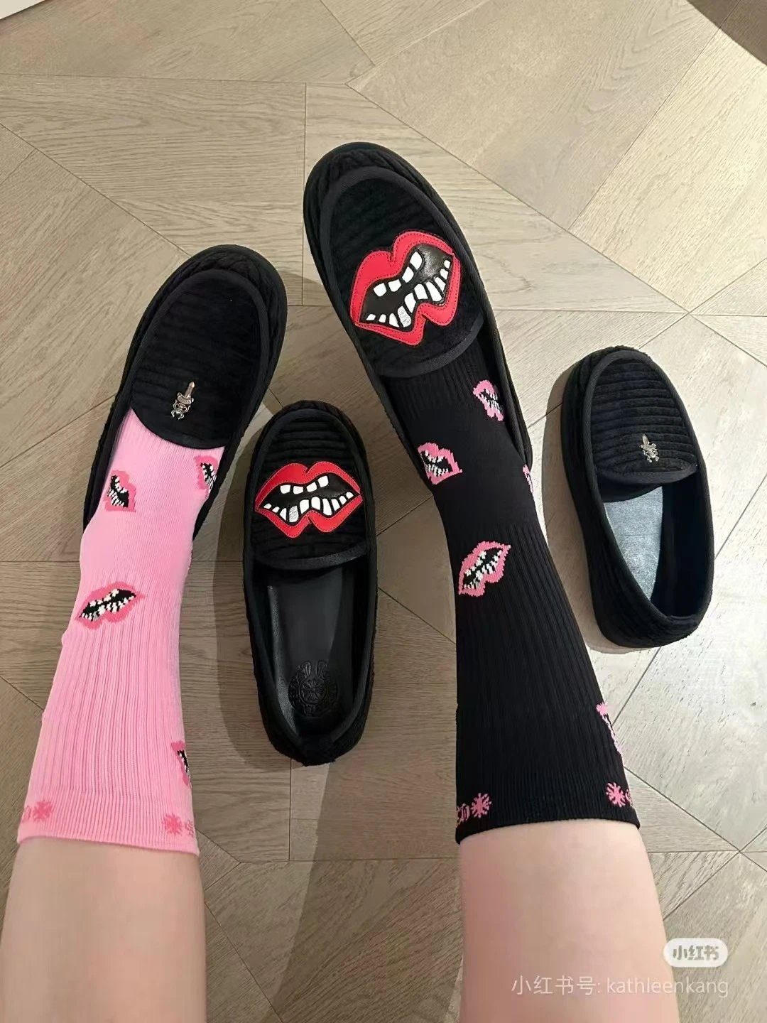 Chrome Hearts x Saint Tears Lip Motif Loafers Black - 8