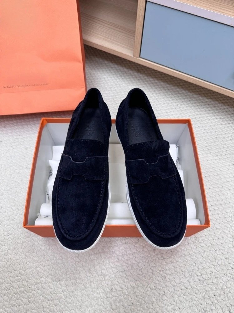 Hermès H-Logo Loafers Beige Suede Loafers - 10