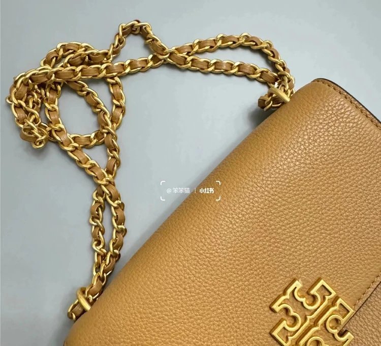 Tory Burch Miller Chain Bag Camel Leather Shoulder Bag - 18