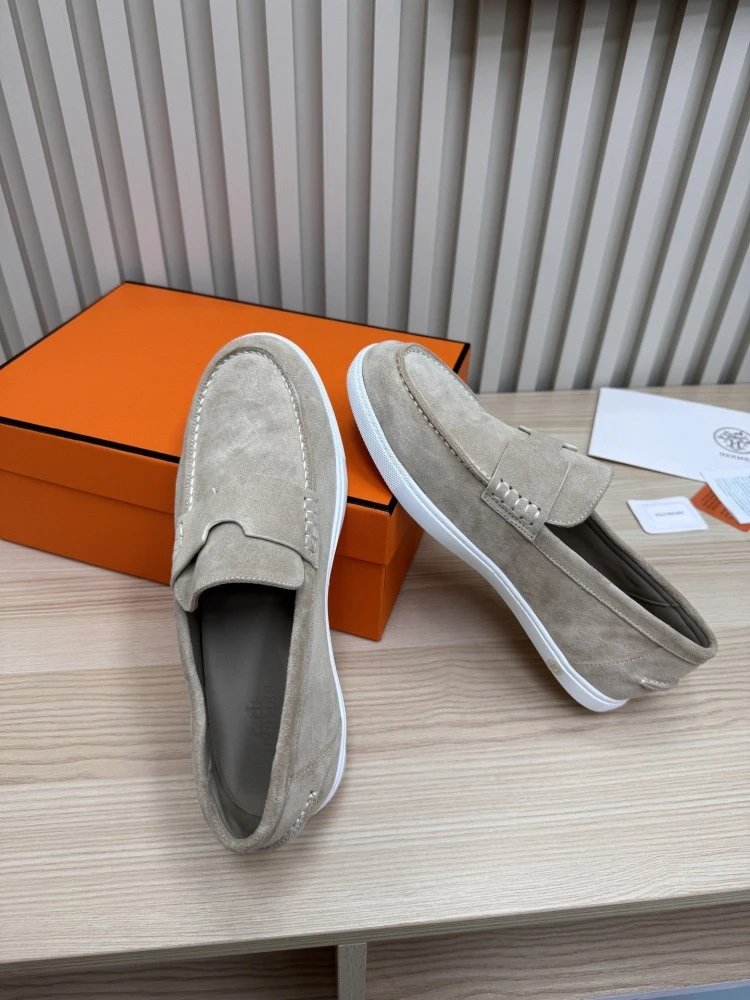 Hermès H-Logo Loafers Beige Suede Loafers - 20