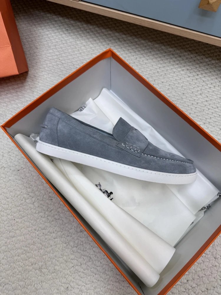 Hermès H-Logo Loafers Beige Suede Loafers - 9