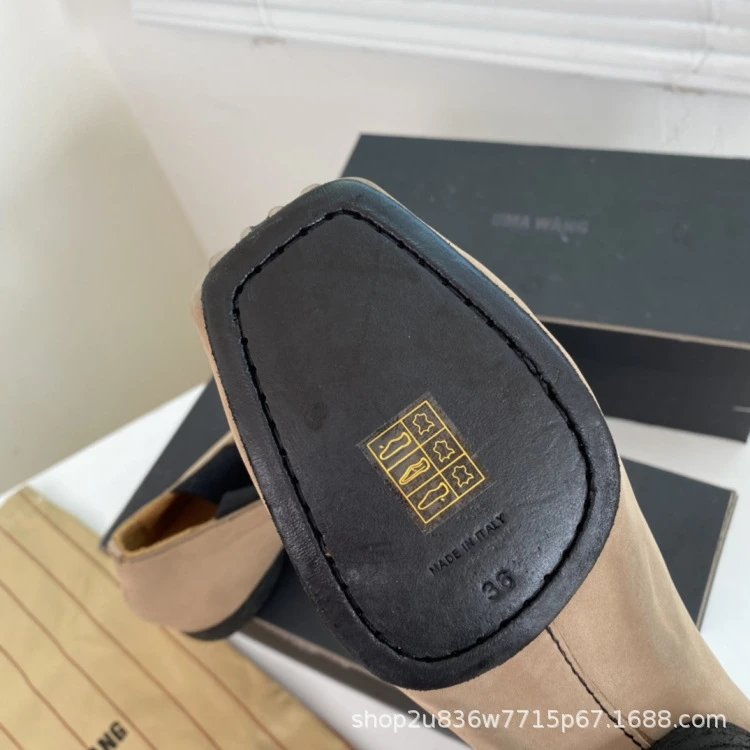 UMA WANG Square-Toe Suede Ballet Flats Red Shoes - 20