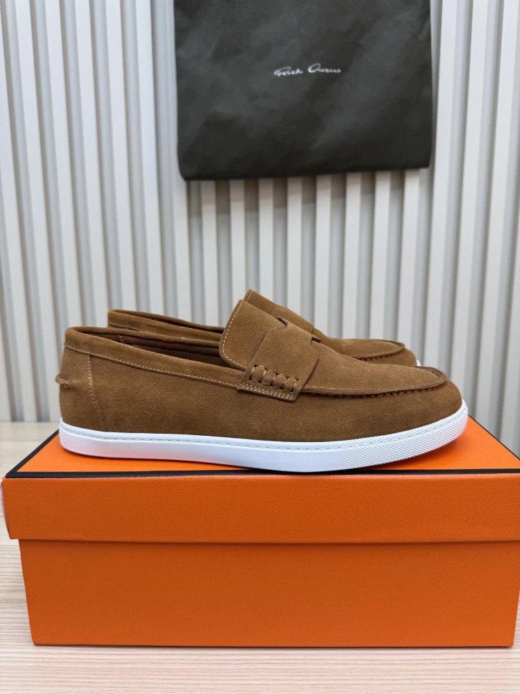 Hermès H-Logo Loafers Beige Suede Loafers - 32