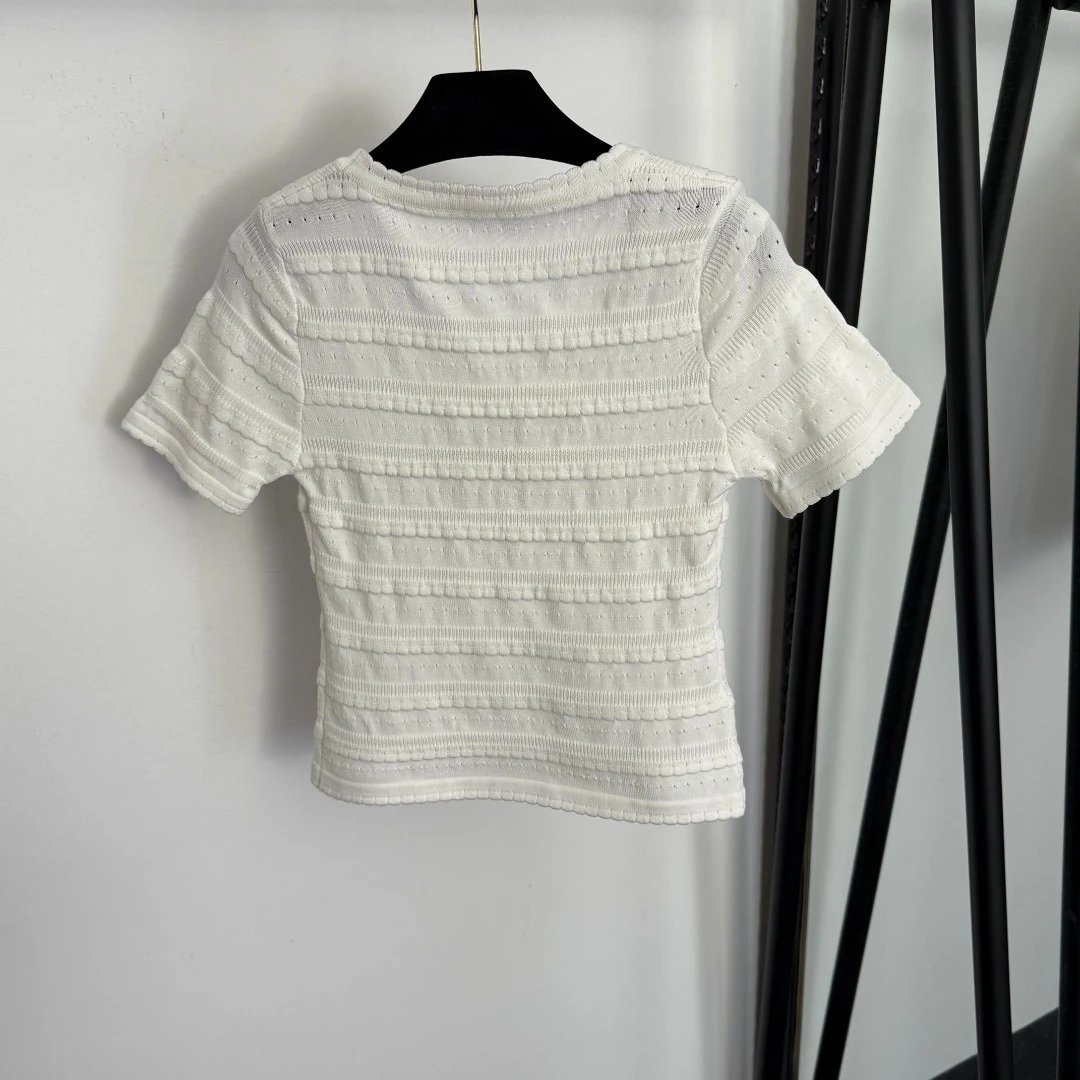 Miu Miu Knit Cropped Top White - 7