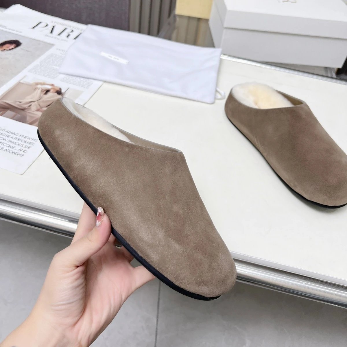 2024 New Birkenstock Thick-Sole Row Shearling Warm Slip-On Flat Loafer Half Slipper for Women: findsindex.com