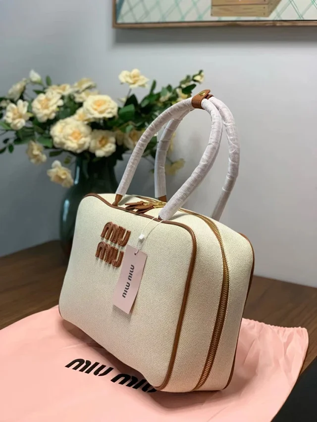 Miu Handbags Bowling handbag with top handles and zip closure product detail image 12