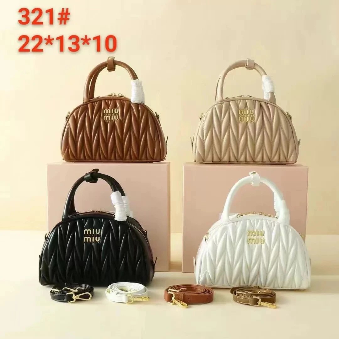 Miu Handbags Quilted semicircle top-handle bag with detachable shoulder strap image 4