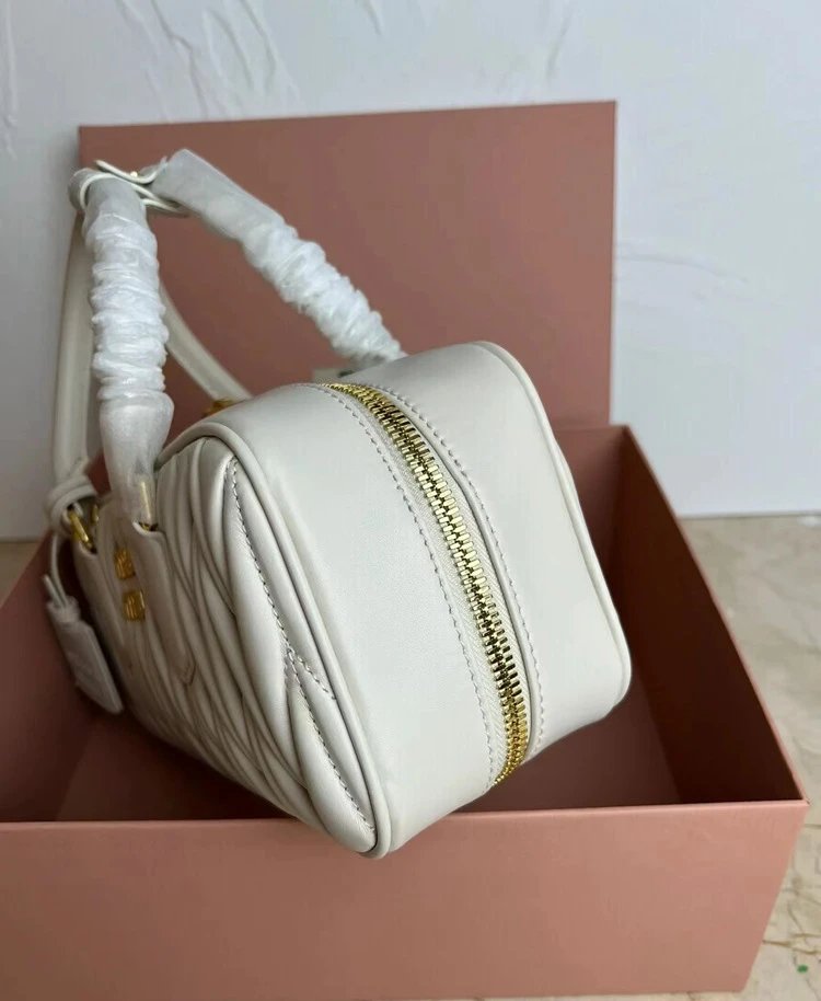 Miu Miu Arcadie Mini Bag Beige Quilted Leather Handbag - 12