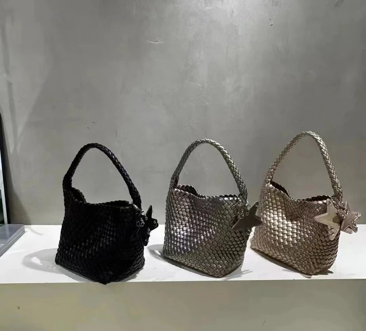 Bottega Veneta Woven Leather Mini Hobo Bag Black - 2