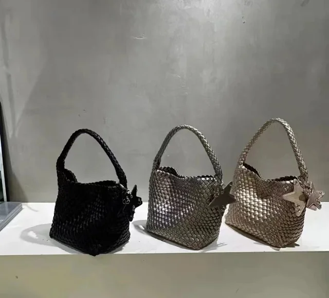 Unbranded Handbags Woven Hobo Bag with Star Charm product detail image 1