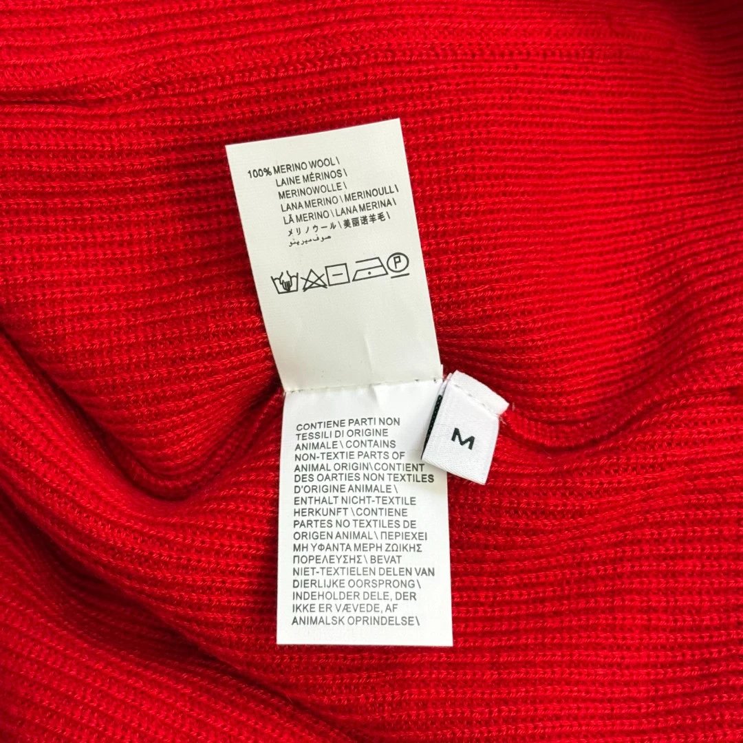 Design Knit Cardigan Red with Contrast Trim Cardigan - 12