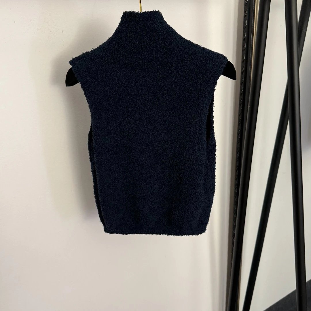 Chanel Sleeveless Turtleneck Vest in Navy - 7