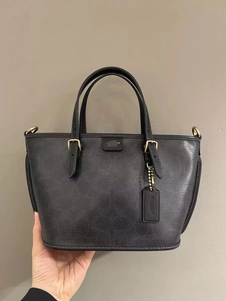 Coach Mini City Tote Black Leather Handbag - 6