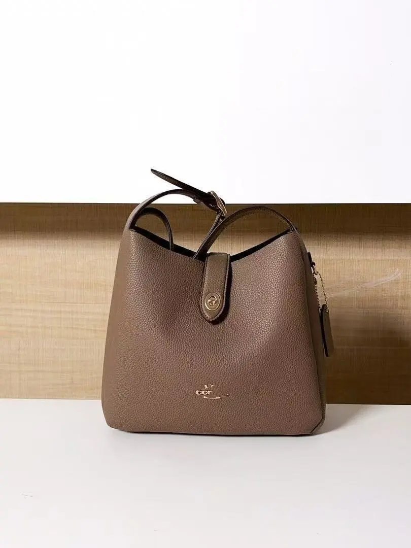 Coach Mini Turner Bucket Bag Brown Pebbled Leather Handbag - 5