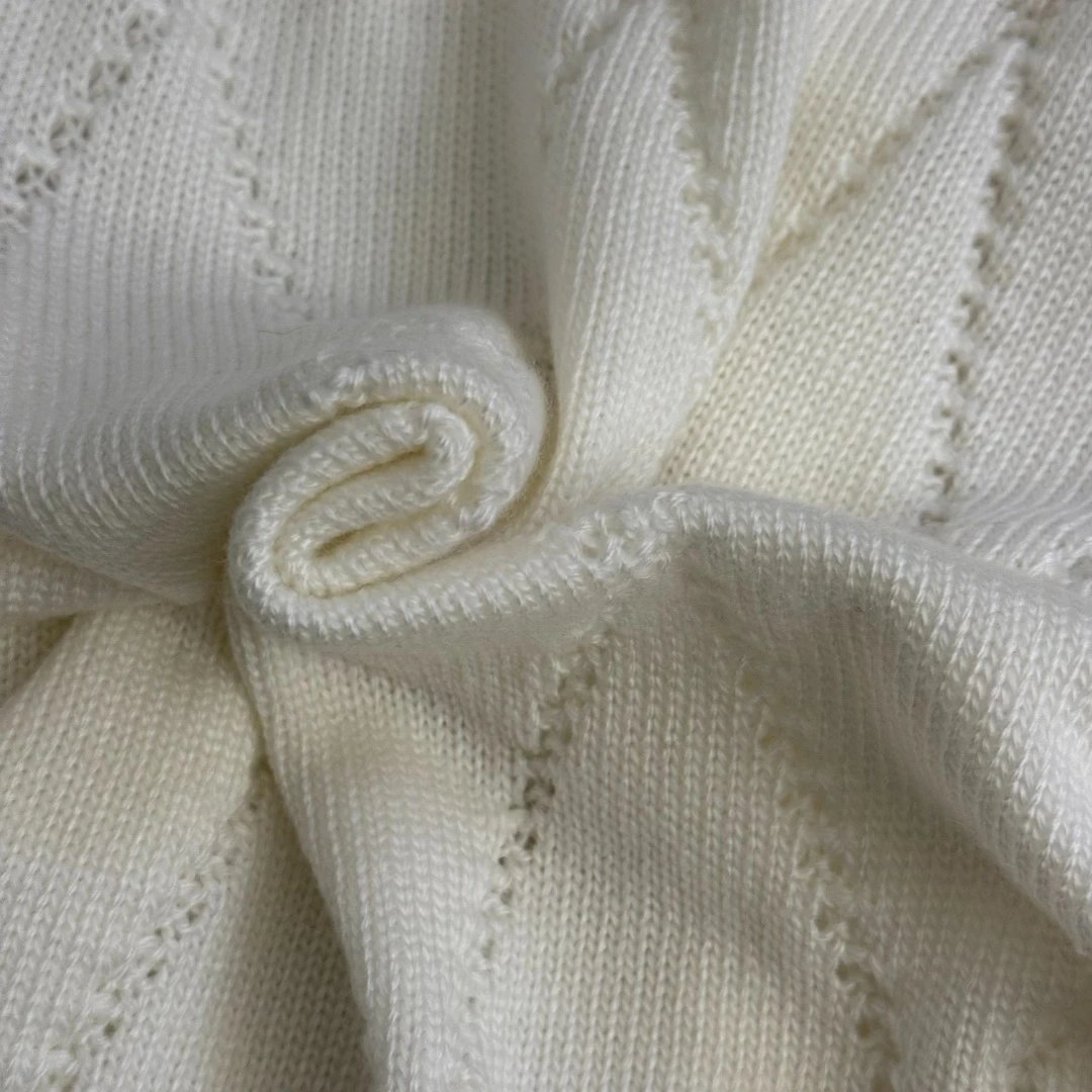 Chanel Tweed-Style Knit Cardigan White with Black Trim Cardigan - 9