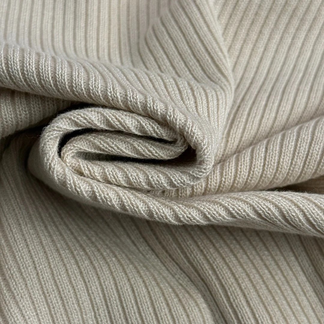 Design Ribbed Knit Two-Piece Set Beige Vest Top and Wide-Leg Pants - 12