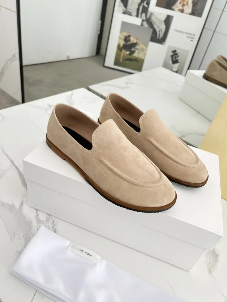 R Brand Suede Loafer Black Casual Shoes - 21