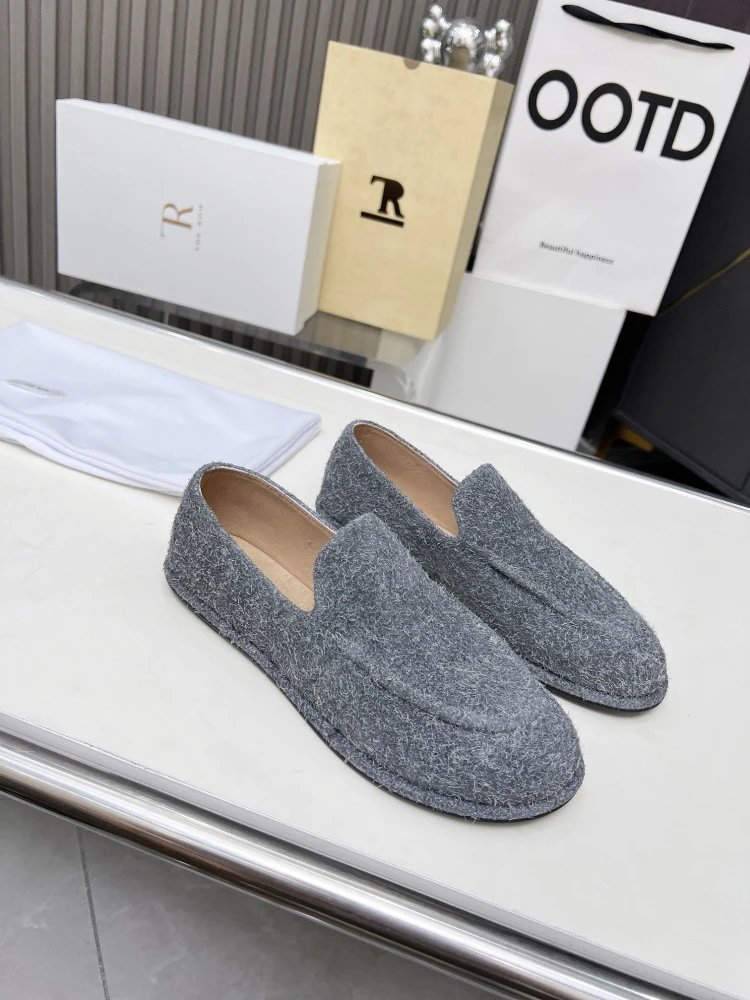 R Brand Suede Loafer Black Casual Shoes - 45