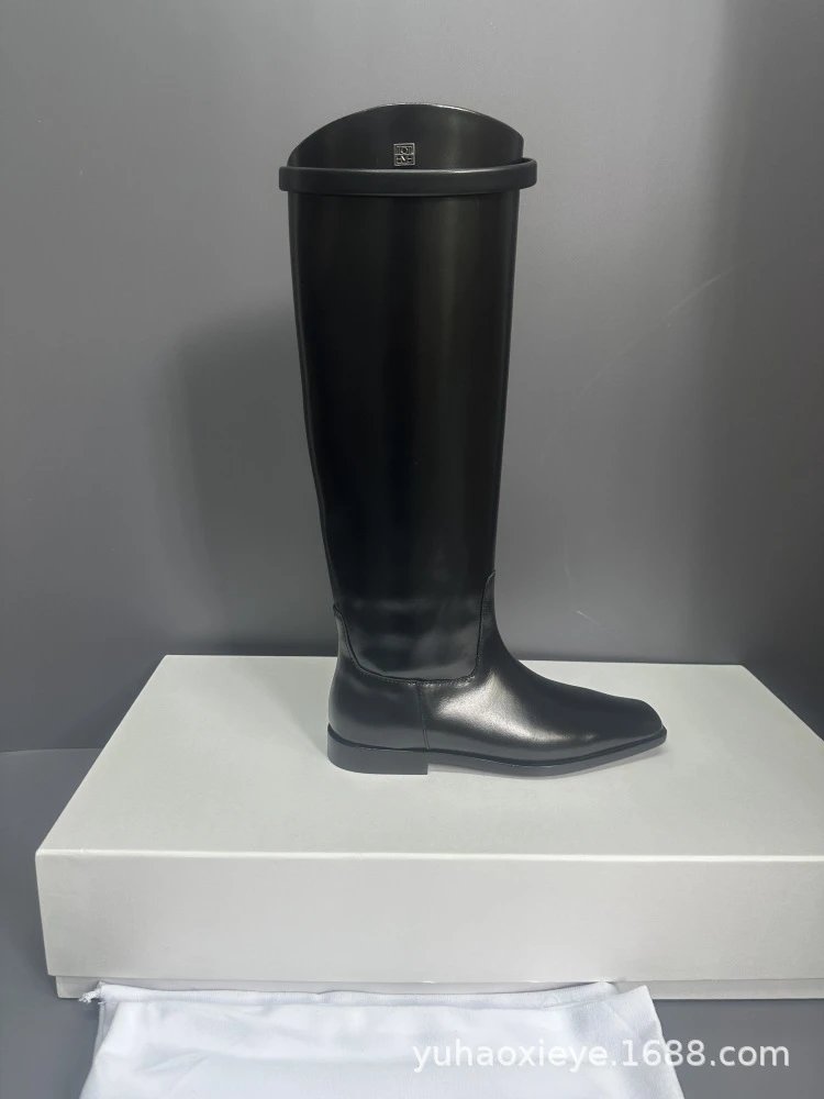 Loewe Anagram Logo Knee-High Boots Black Leather Boots - 16