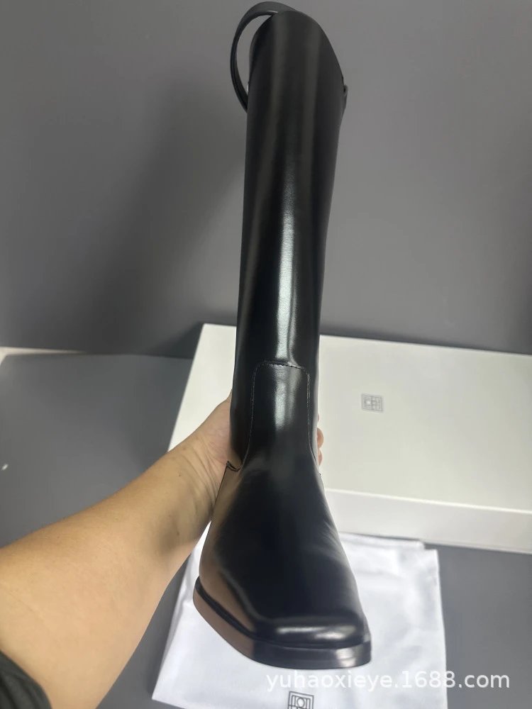 Loewe Anagram Logo Knee-High Boots Black Leather Boots - 20