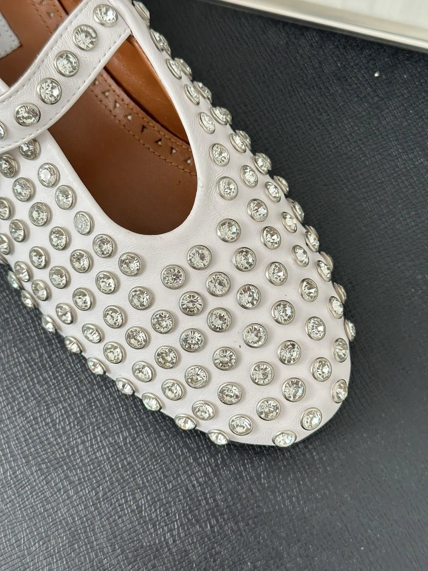 Maison Margiela Tabi Mary Jane Studded Black Leather Shoes - 18