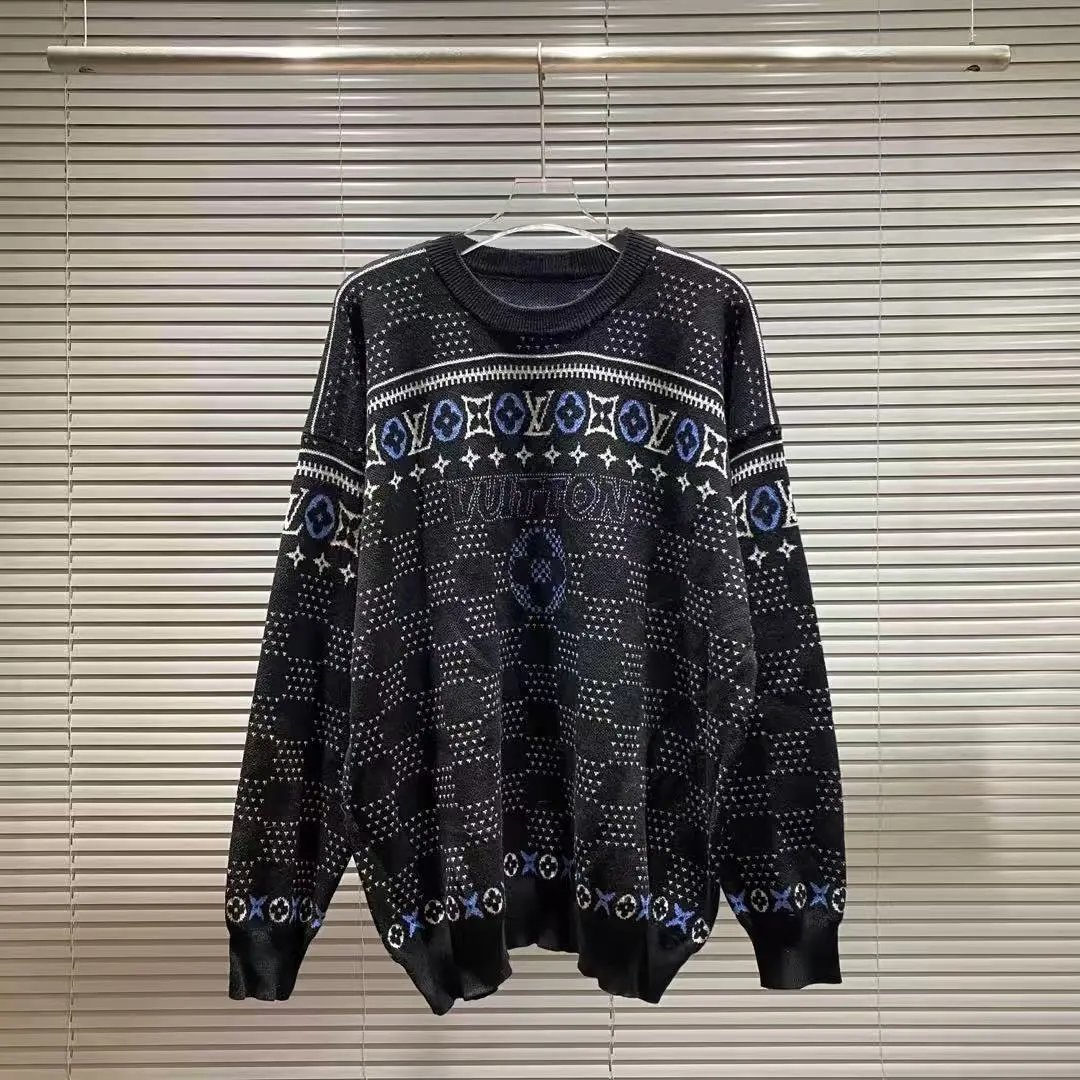 Off-White x Louis Vuitton Inspired Fuzzy Knit Sweater Black - 12