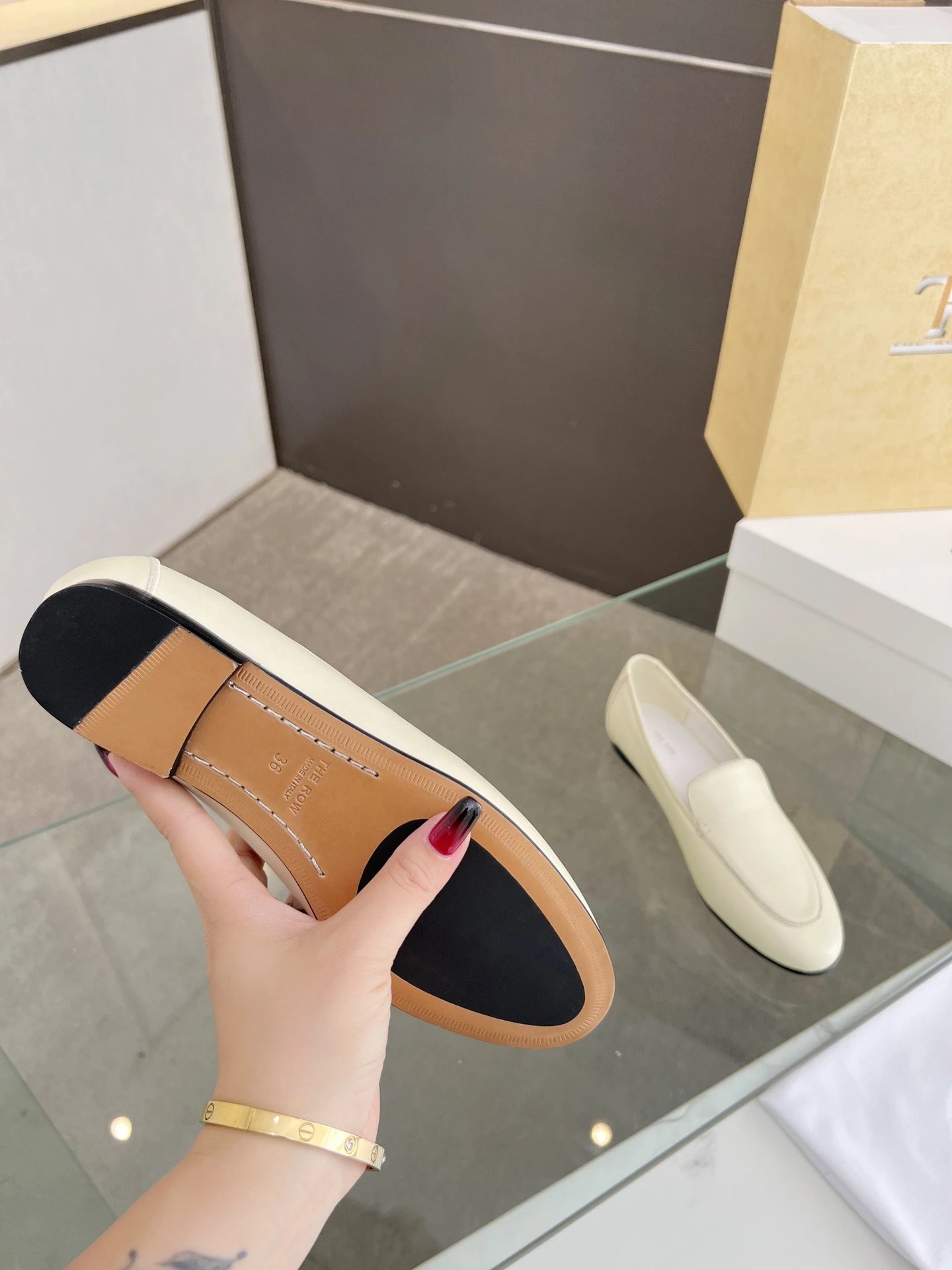 The Row Loafer Cream Leather Loafers - 15