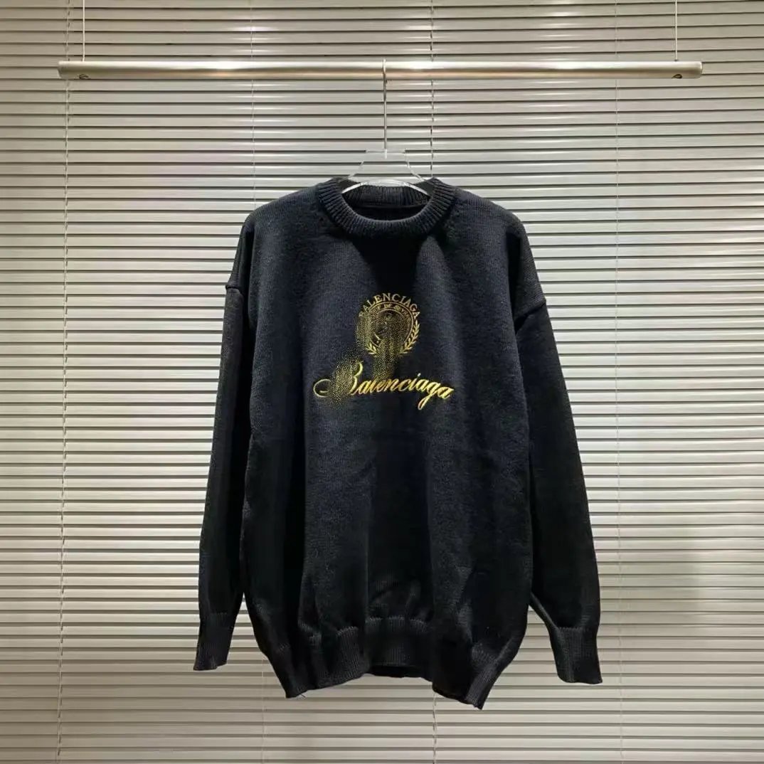 Balenciaga Logo Print Knit Sweater White - 7