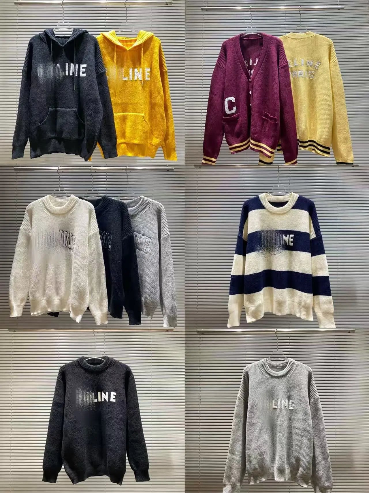 Celine Logo Embroidered Ribbed Knit Sweater Pink - 2