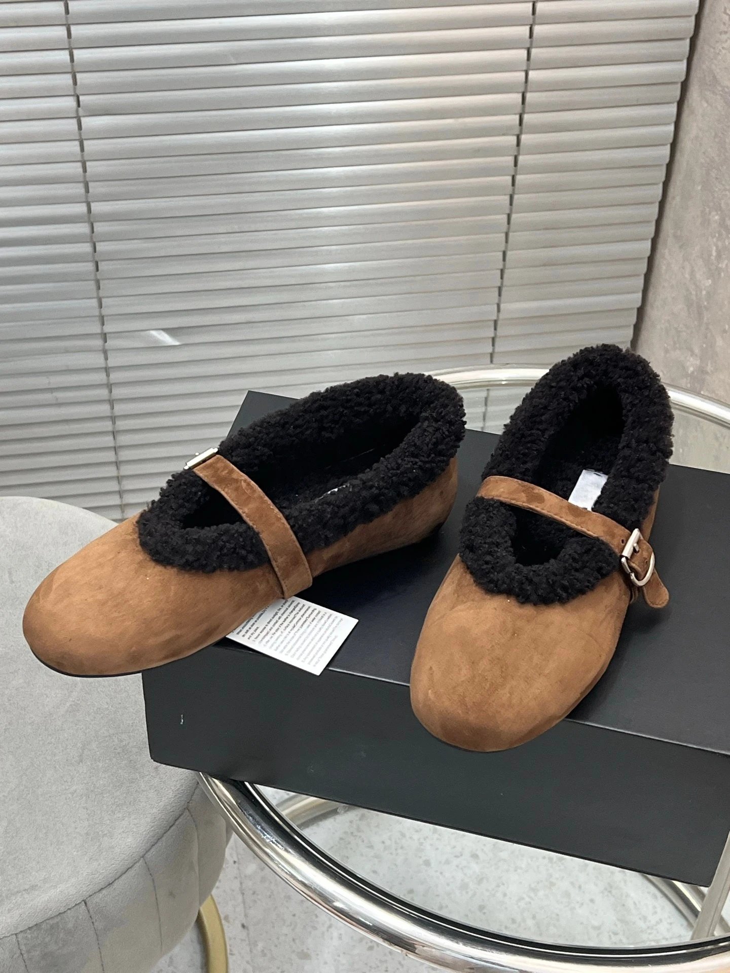 UGG Shearling-Trimmed Suede Mary Jane Loafers Beige - 2