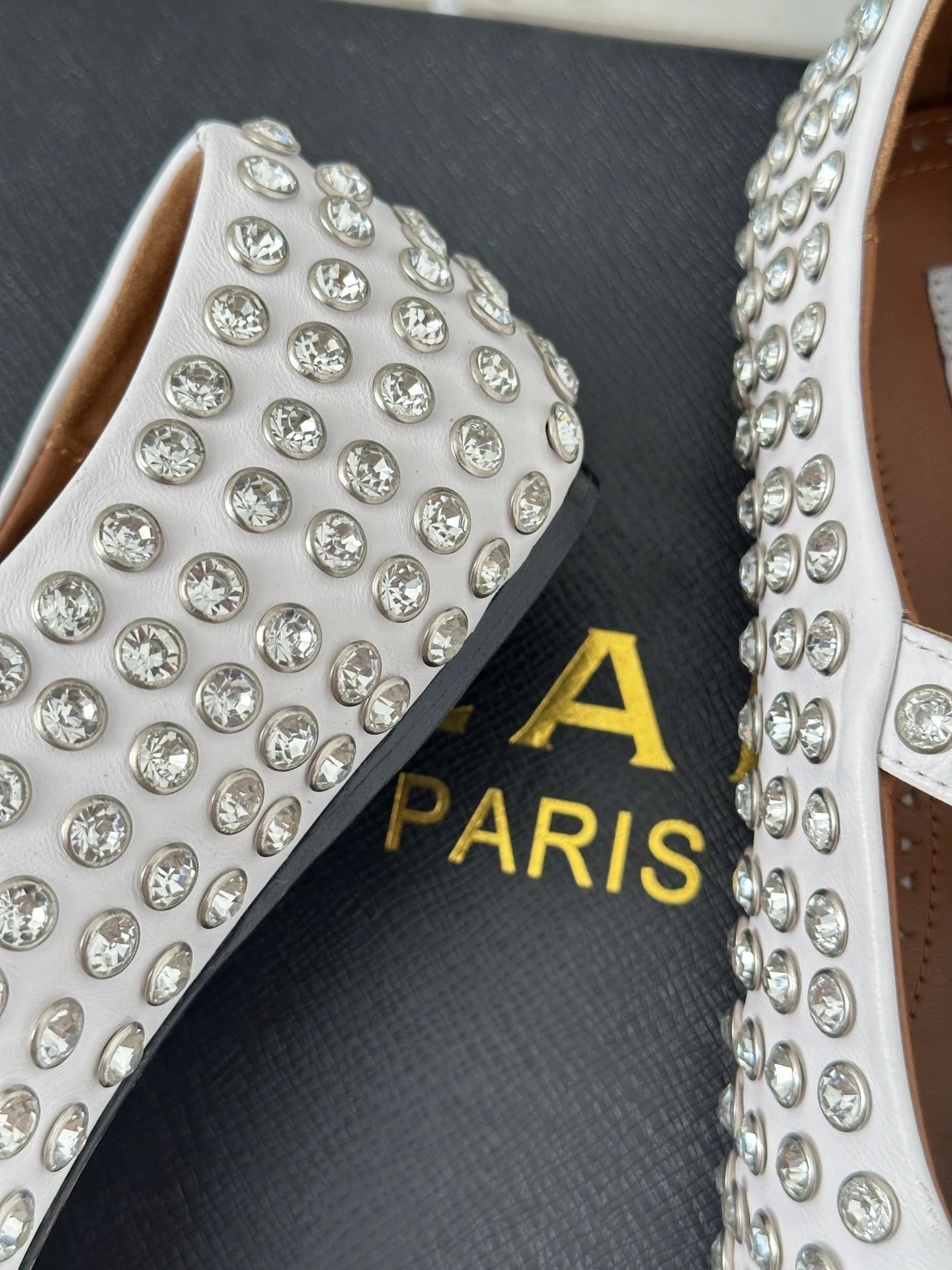 Maison Margiela Tabi Mary Jane Studded Black Leather Shoes - 17